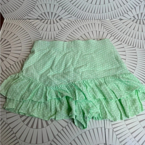 Zara Green Skort with White Dots Side Zipper Size XS - Picture 1 of 4